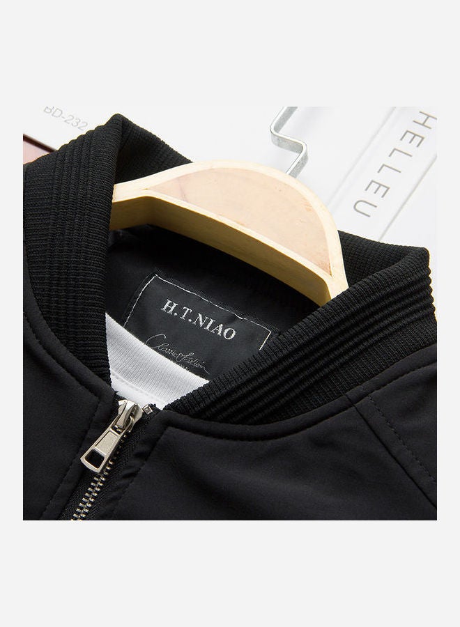 Spring Autumn Thin Casual Zipper Jacket Baseball Uniform Khaki - Image 5