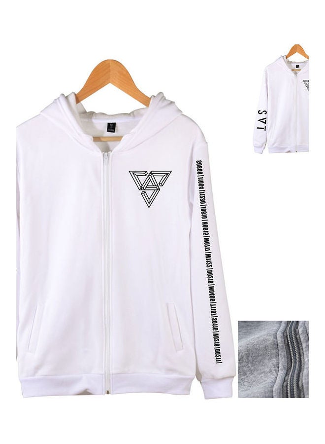 Women Men Seventeen SVT Concert Autumn Zipper Sweater Navy - Image 5