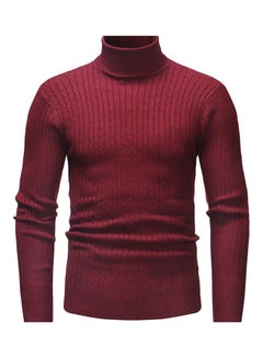 Men Autumn Winter Long Sleeved Sweater Top Red