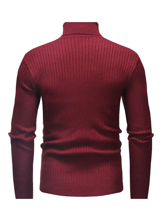 Generic - Men Autumn Winter Long Sleeved Sweater Top Red - Image 1