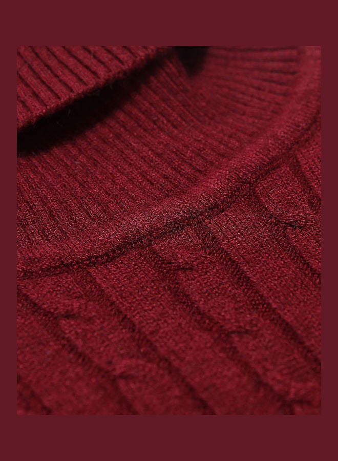 Generic - Men Autumn Winter Long Sleeved Sweater Top Red - Image 1