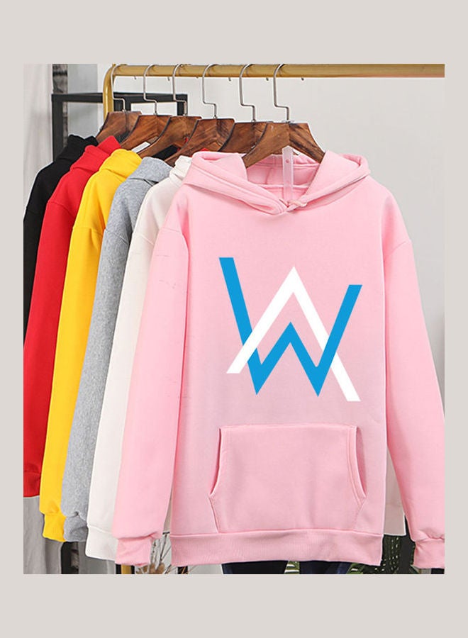 Men Women Hoodies Long Sleeved Hooded Collar Harajuku Style Loose Pullover Korean Version Sweatshirt Pink - Image 4