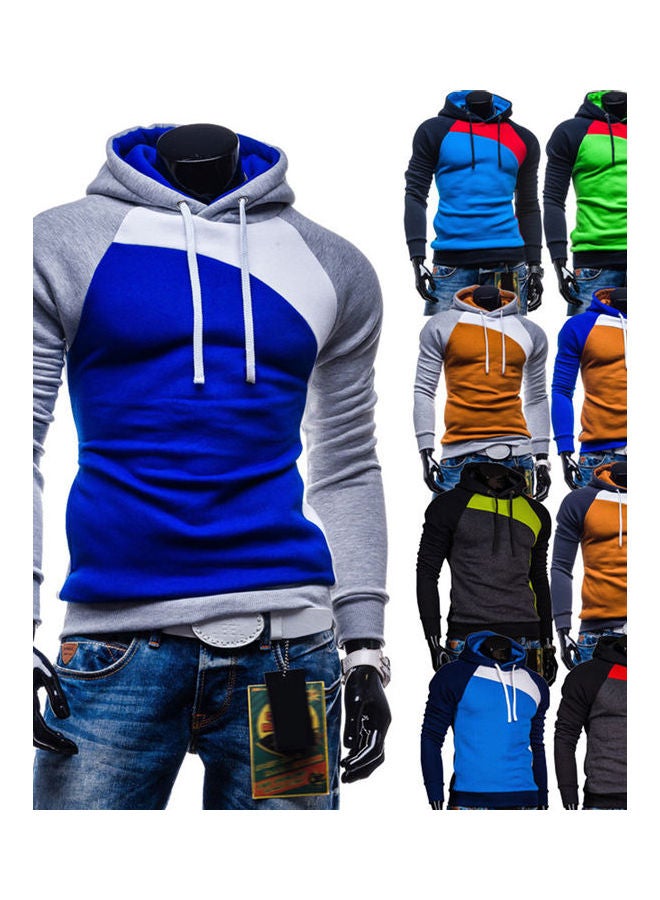 Men Fashion Autumn Winter Warm Turtleneck Long Sleeve Fleece Sweater Hoodie Top Blue And White Camel - Image 4