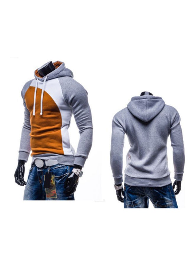 Men Fashion Autumn Winter Warm Turtleneck Long Sleeve Fleece Sweater Hoodie Top Light Gray White Camel - Image 2