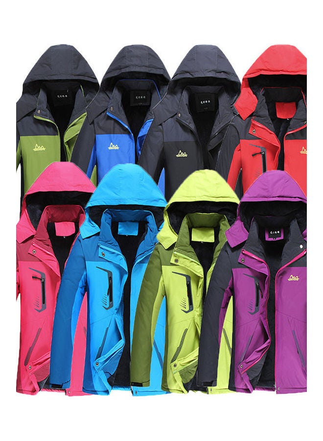 هودي شتوي سميك مضاد للماء مصنوع من القطن مزود بغطاء للرأس مقاوم للماء للتسلق في الأماكن الخارجية في الشتاء، للأزواج أسود - Image 3