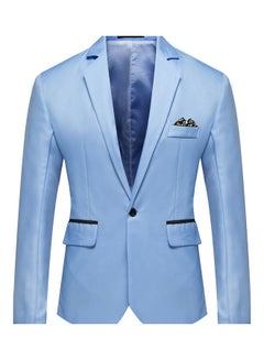 Groomsman Single Row And One Button Suit Casual Coat Sky Blue
