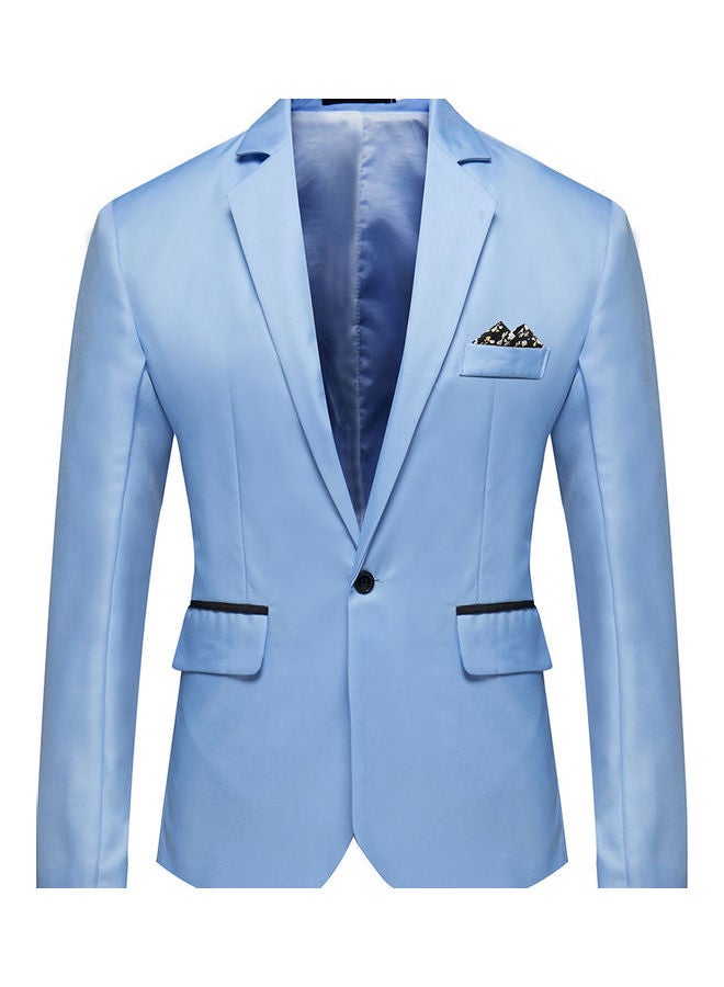 Generic - Groomsman Single Row And One Button Suit Casual Coat Sky Blue - Image 1