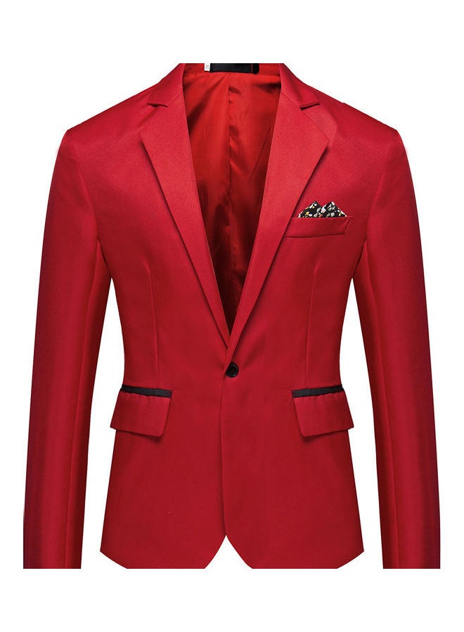 Generic - Men Solid Color Groomsman Single Row And One Button Suit Cotton Casual Coat Royal Blue - Image 1