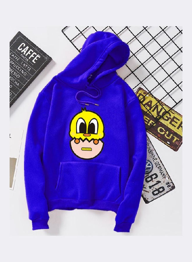 Unisex Autumn Winter Hoodie Sweatshirt Printing Cute Duck Couple Wear Loose Pullover Blue  - Image 1