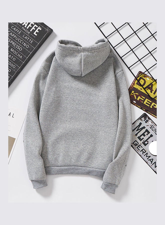 Unisex Autumn Winter Hoodie Sweatshirt Printing Cute Duck Couple Wear Loose Pullover Gray  - Image 5