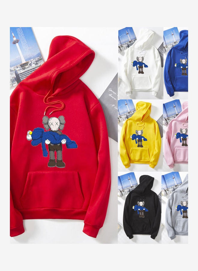 Generic Unisex Thicken Hoodie Sweatshirt Cartoon Sleeping Doll Couple Wear Loose Pullover Pink  - Image 3
