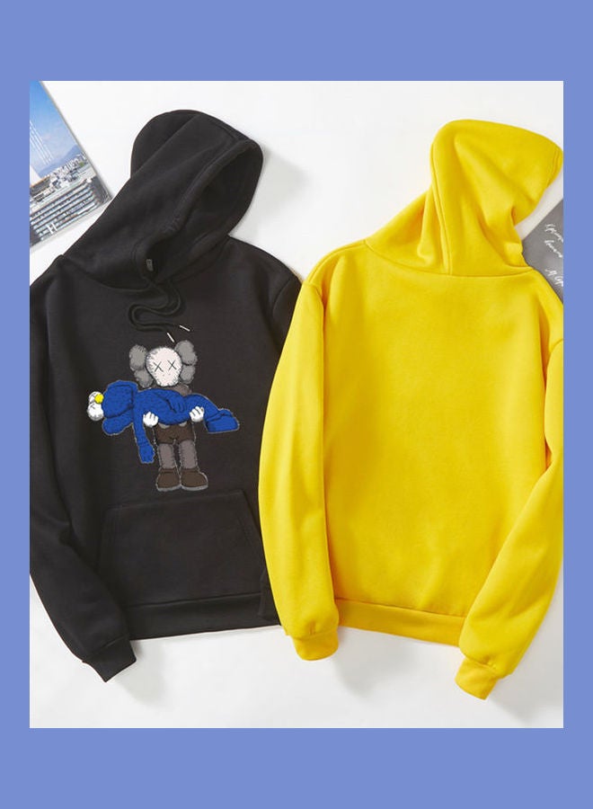 Generic Unisex Thicken Hoodie Sweatshirt Cartoon Sleeping Doll Couple Wear Loose Pullover Pink  - Image 4