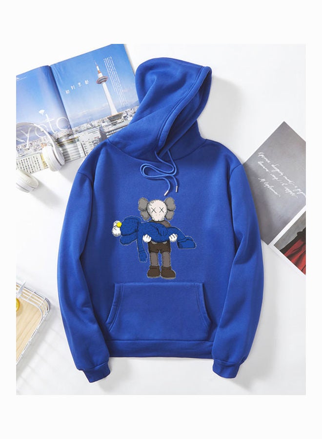 Generic Unisex Thicken Hoodie Sweatshirt Cartoon Sleeping Doll Couple Wear Loose Pullover Blue  - Image 1