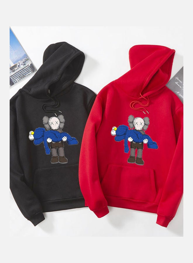 Generic Unisex Thicken Hoodie Sweatshirt Cartoon Sleeping Doll Couple Wear Loose Pullover Pink  - Image 5