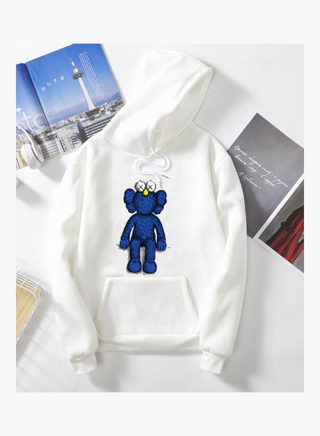 Generic Unisex Thicken Hoodie Sweatshirt Cartoon Sitting Doll Couple Wear Loose Pullover White  - Image 1