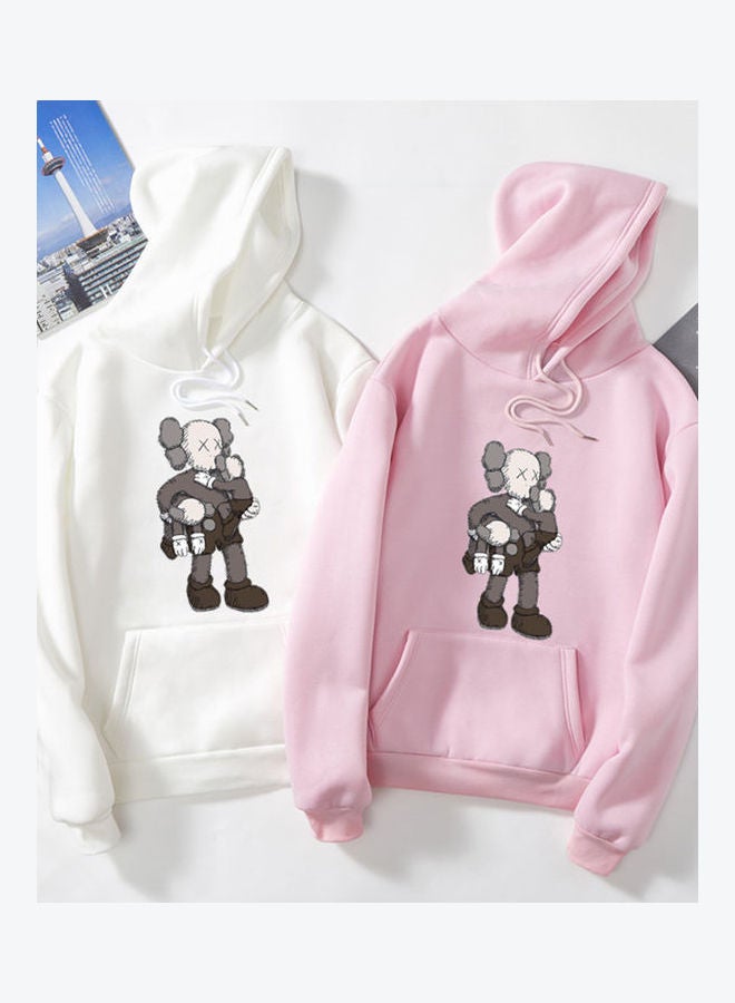 Generic Unisex Cartoon Thicken Hoodie Sweatshirt Climbing Doll Couple Wear Loose Pullover Pink  - Image 4