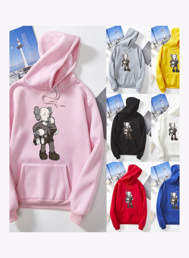 Generic Unisex Cartoon Thicken Hoodie Sweatshirt Climbing Doll Couple Wear Loose Pullover Pink  - Image 3