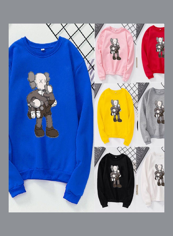 Generic - Unisex Thicken Sweatshirt Cartoon Climbing Doll Crew Neck Couple Loose Pullover Gray - Image 1