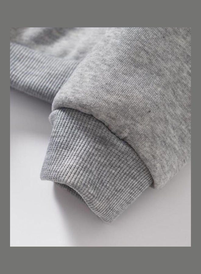 Generic - Unisex Thicken Sweatshirt Cartoon Climbing Doll Crew Neck Couple Loose Pullover Gray - Image 1