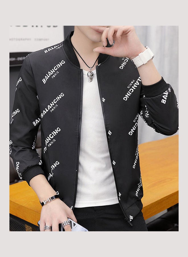 Man Casual Camouflage Hoodie Stand Collar Jacket Zippered Windbreaker Coat English Alphabet  - Image 1