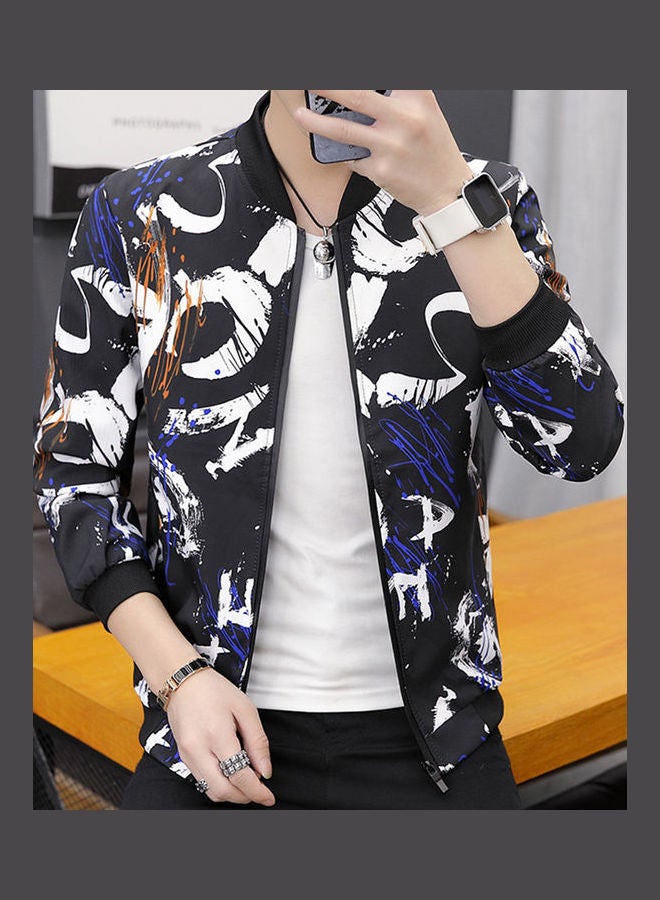 Man Casual Camouflage Hoodie Stand Collar Jacket Zippered Windbreaker Coat English Alphabet  - Image 4