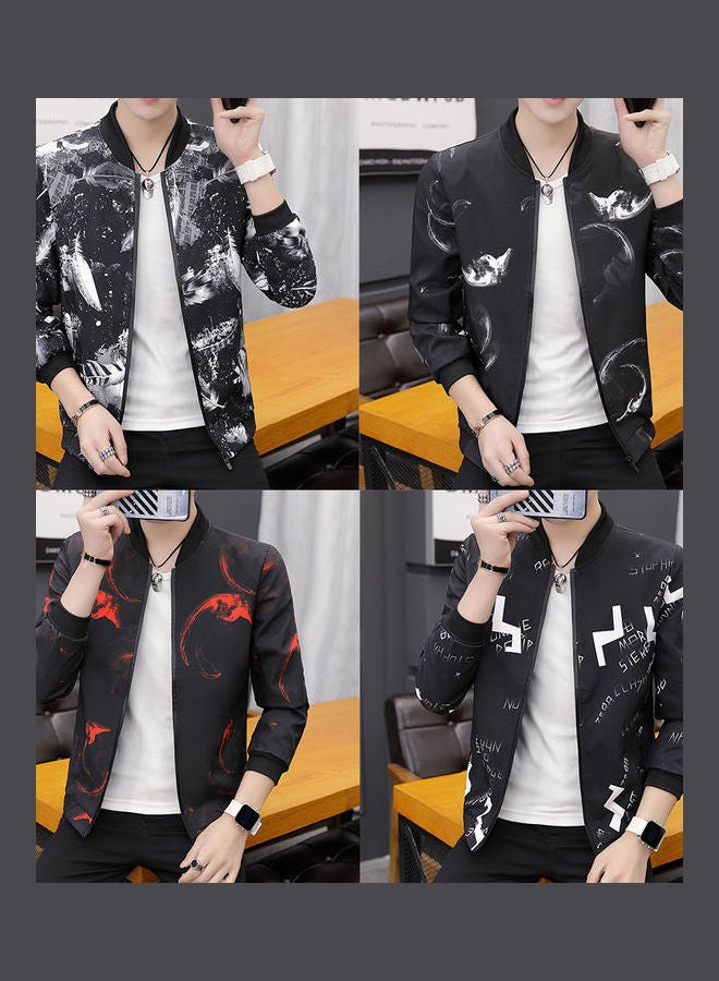 Man Casual Camouflage Hoodie Stand Collar Jacket Zippered Windbreaker Coat English Alphabet  - Image 5