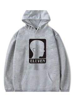 Fashion Stranger Things Printing Thickening Casual Pullover Hoodie Tops Gray