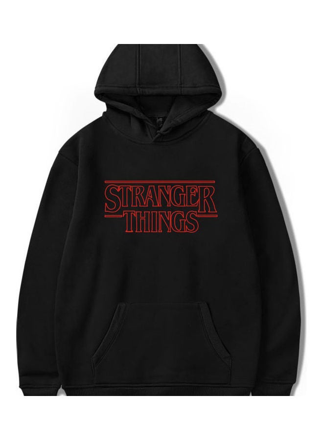 Generic Fashion Stranger Things Printing Thickening Casual Pullover Hoodie Tops Black  - Image 1