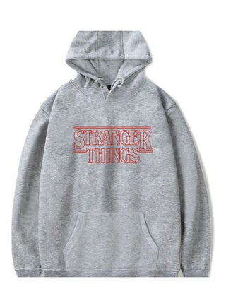 Fashion Stranger Things Printing Thickening Casual Pullover Hoodie Tops Gray - v1605733288/N42373371V_1