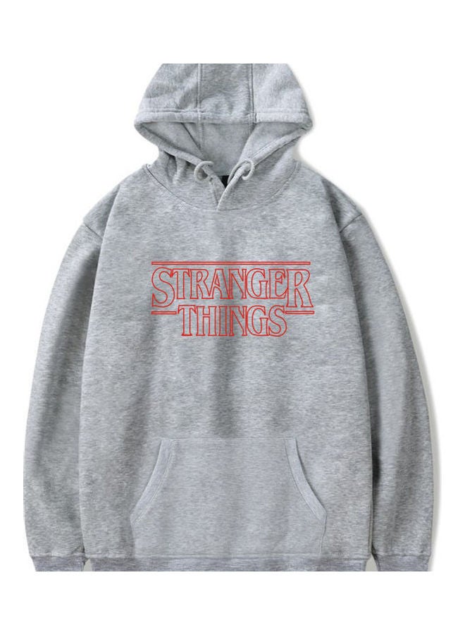 Generic Fashion Stranger Things Printing Thickening Casual Pullover Hoodie Tops Gray  - Image 1