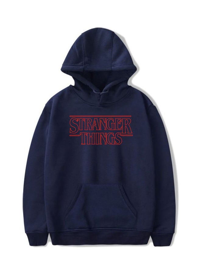 Generic Fashion Stranger Things Printing Thickening Casual Pullover Hoodie Tops Dark Blue  - Image 1