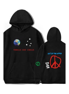 Travis Scotts Astroworld Long Sleeve Printing Hoodie Casual Loose Tops Hooded Sweater Black