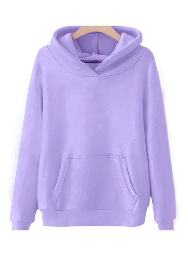 Hooded Sweatshirt Large Size Long Sleeve Casual Clothes Purple - Image 1