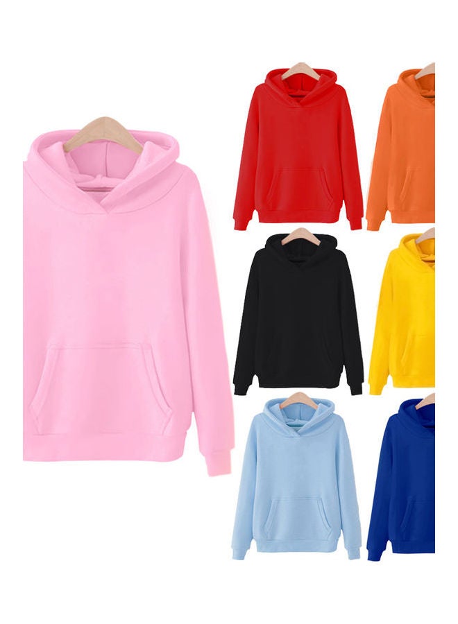 Hooded Sweatshirt Large Size Long Sleeve Casual Pullover Yellow  - Image 4