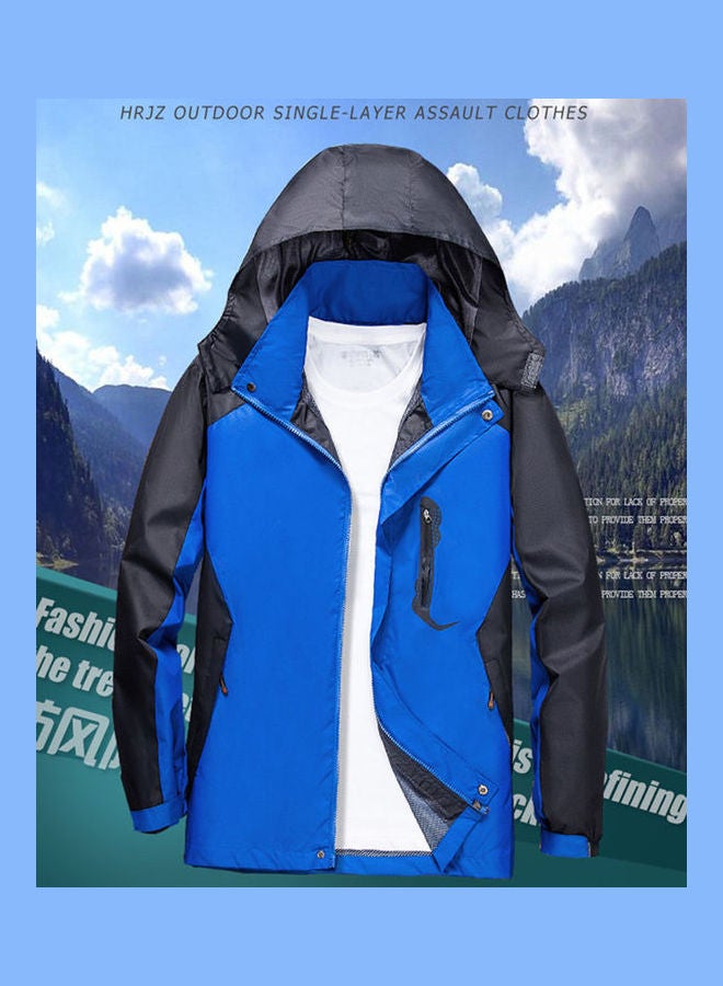 Single-layer Windproof Hiking Jacket Suits Blue - Image 4