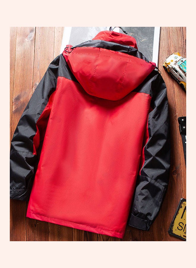 جواكت ويند بريكر ثلاثة في واحد للرجال والنساء بتصميم قابل للفصل ليناسب الأماكن الخارجية من قطعتين أحمر - Image 4