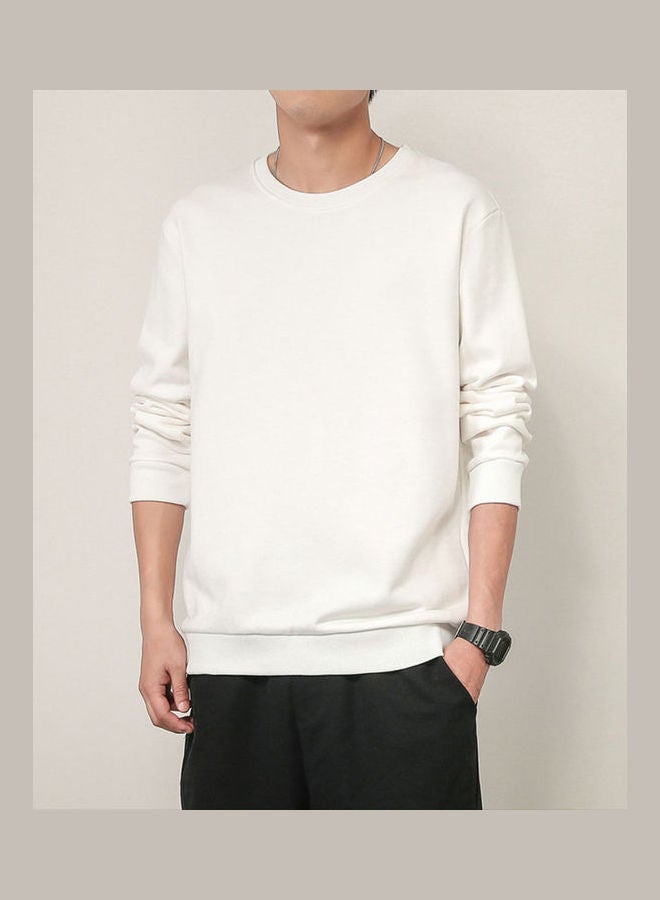 Spring Autumn Sweatshirt White - Image 4