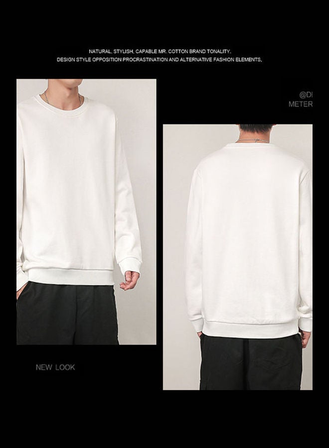 Spring Autumn Sweatshirt White - Image 5