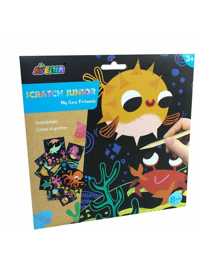 أفينير مجموعة ألعاب أوراق جونيور بتصميم الكائنات البحرية من 8 قطع 23 x 23سم