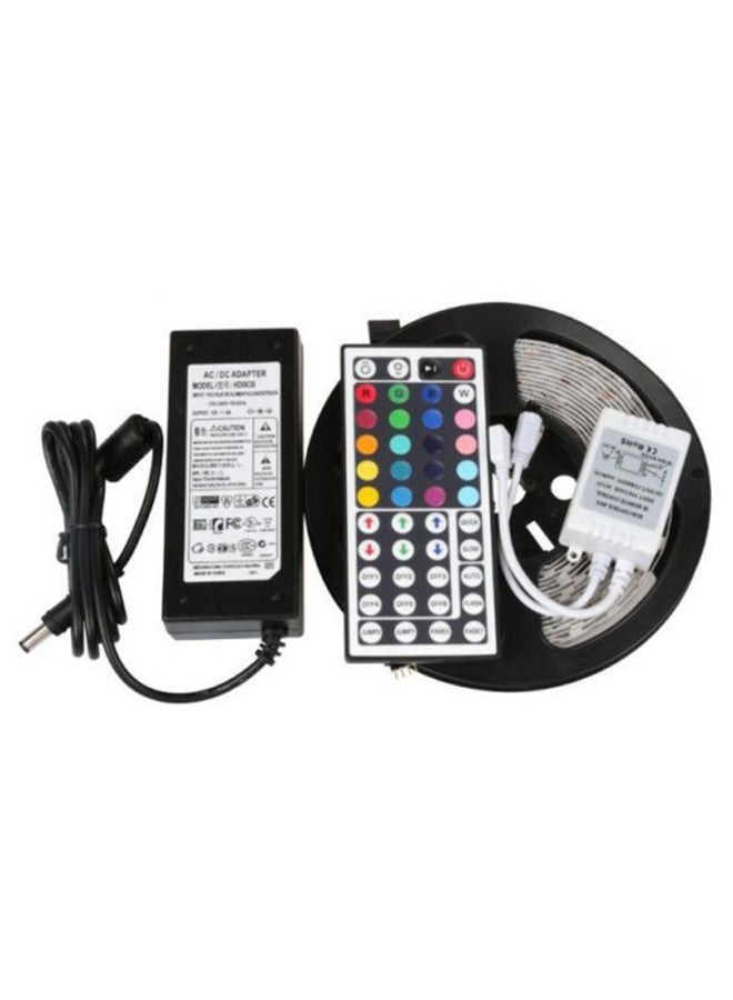 Generic - RGB Water Resistant LED Strip Lights With Remote Control And Power Adapter Multicolour 5meter - Image 1