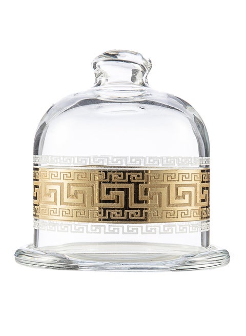 Candy Dish Gold/Clear 8x8cm