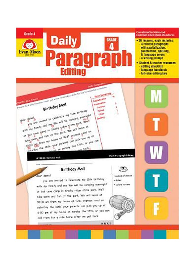 Daily Paragraph Editing Grade 4 Paperback English by Evan-Moor Educational Publishers - 37987