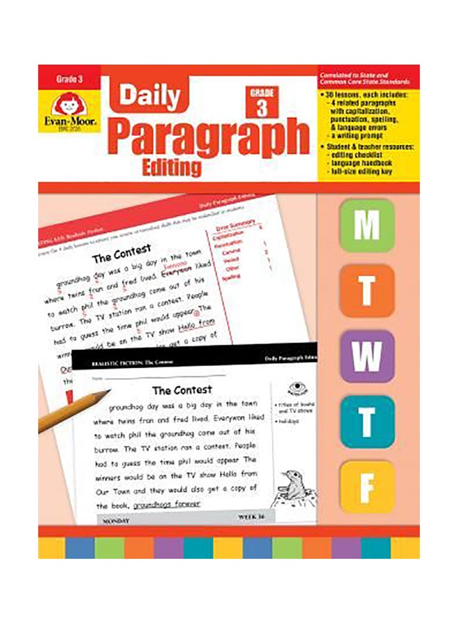 Daily Paragraph Editing Grade 3 Paperback English by Evan-Moor Educational Publishers - 37987
