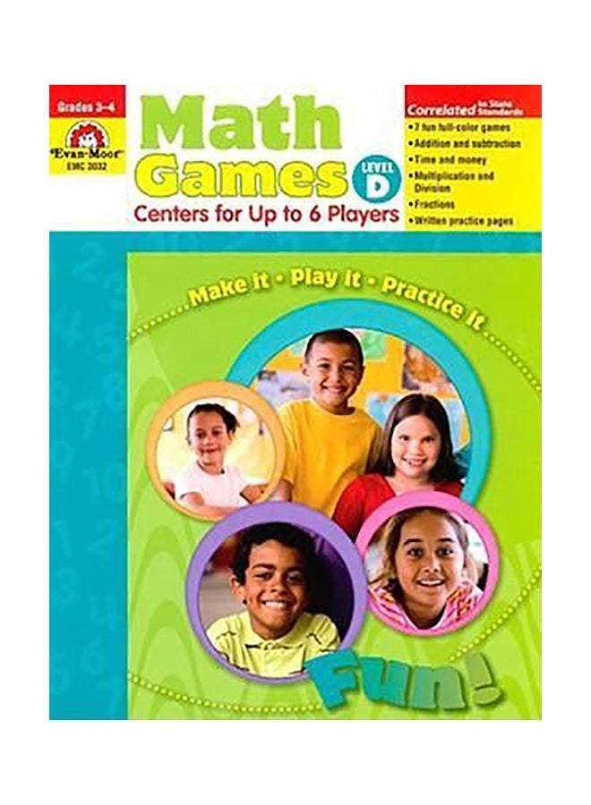 Math Games Level D Grades 3-4 : Centers For Up To 6 Players Paperback English by Joy Evans 
