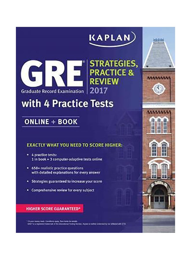 GRE 2017 Strategies, Practice And Review With 4 Practice Tests Paperback English by Kaplan Test Prep