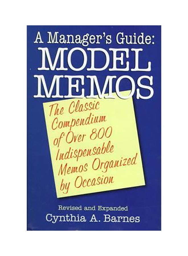 A Manager'S Guide : Model Memos Hardcover English by Cynthia A. Barnes - 01032018