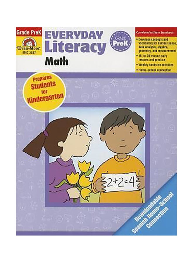 Everyday Literacy Math Grade Pre-K Paperback English by Evan-Moor Educational Publishers - 01032018
