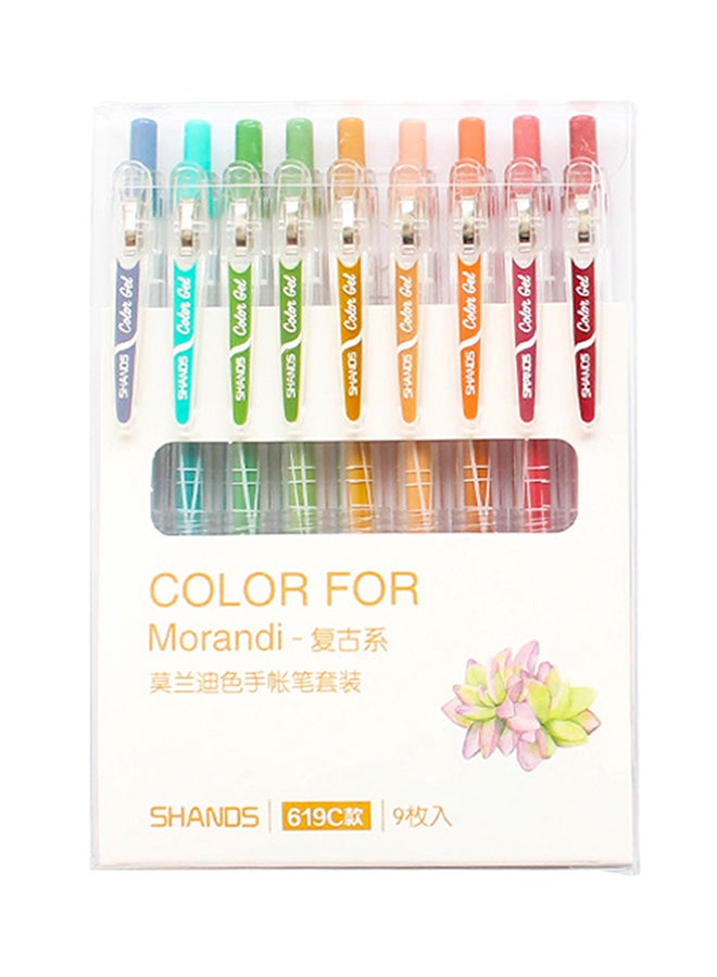 Generic Set Of 9 Coloured Gel Ink Pen Multicolor 