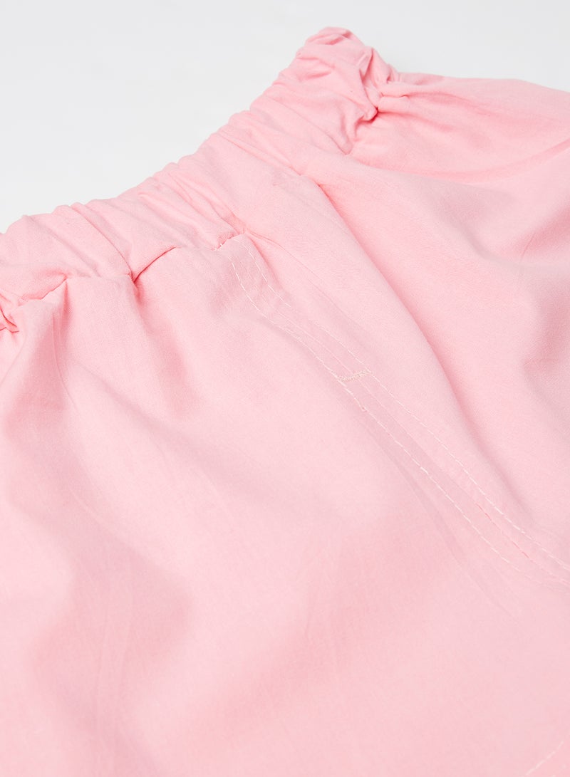 babyqlo Layered Tank Top with Shorts Set Pink  - Image 4
