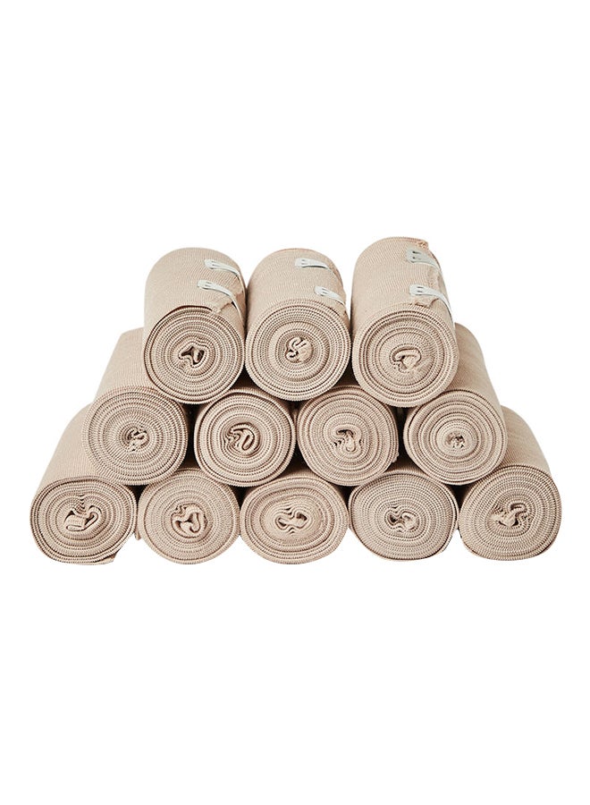 3W Healthcare High Elastic Bandage 12 Pieces, First Aid Flexible Compression Wrap Versatile Support For Injuries 7.5X4.5Cm - Image 1